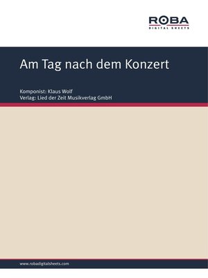 cover image of Am Tag nach dem Konzert